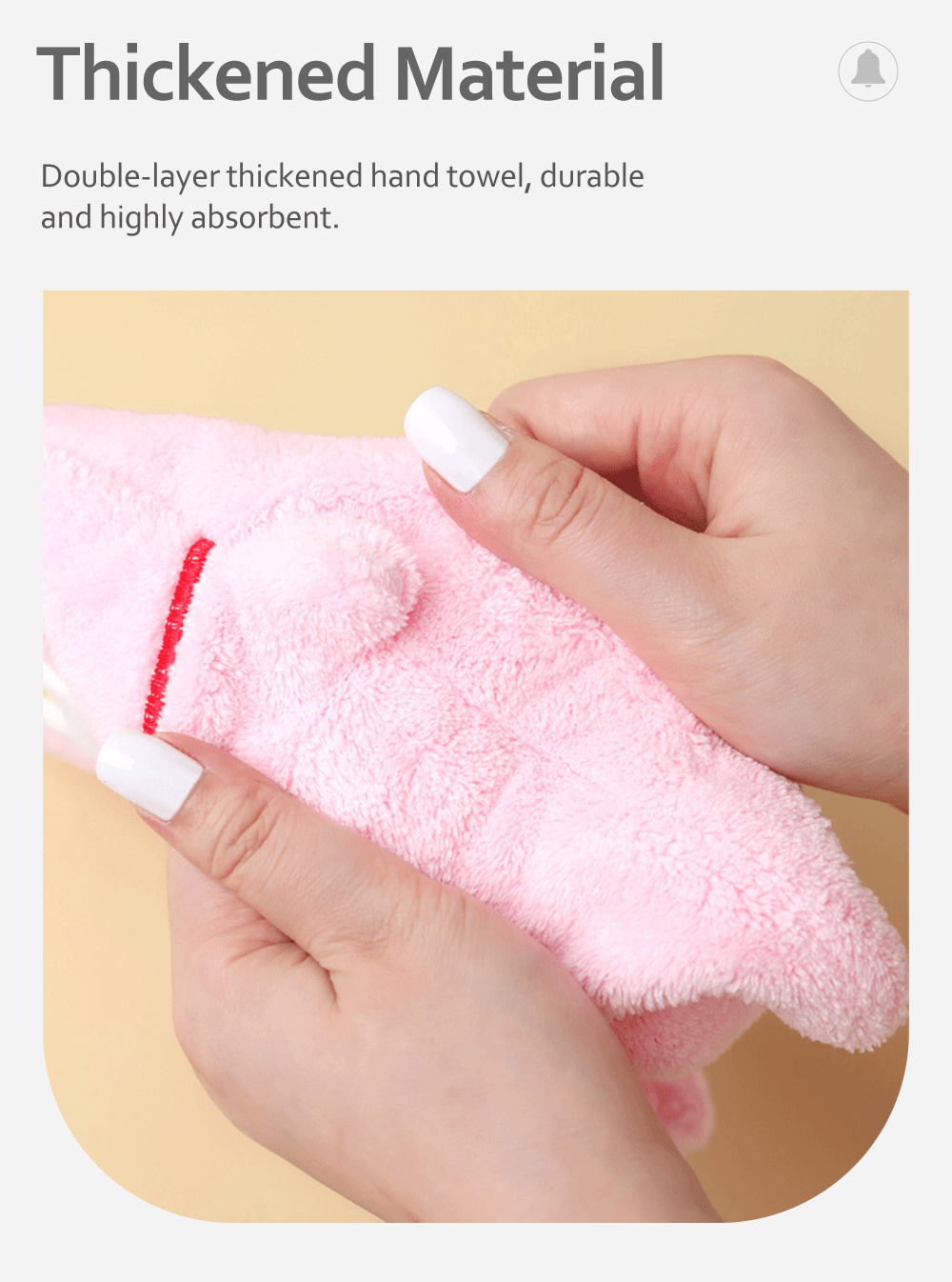 Personalized Cute Pet Bell Hand Towel-3